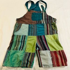 Colorful Patchwork Overalls